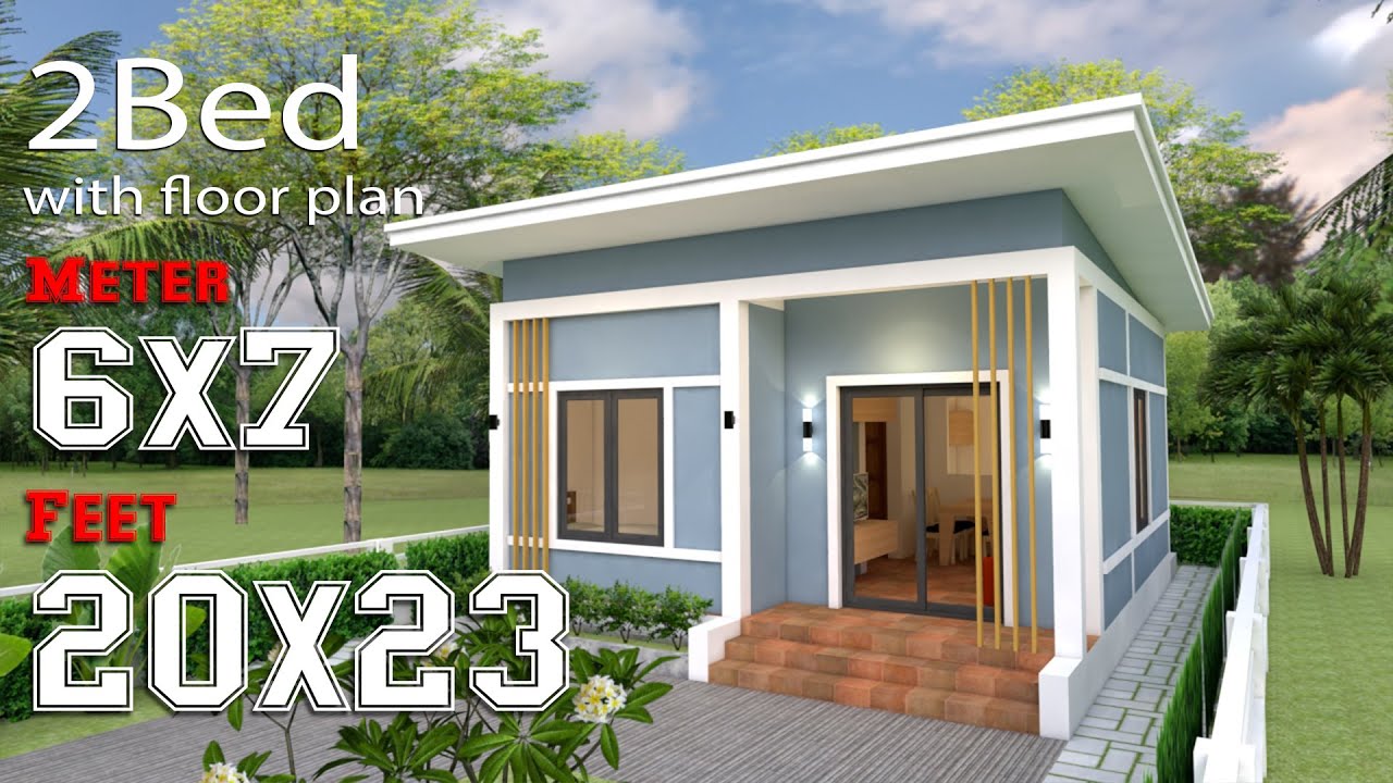 Small House Design 6x7 Meters  Shed Roof 20x23 Feet Full Plans