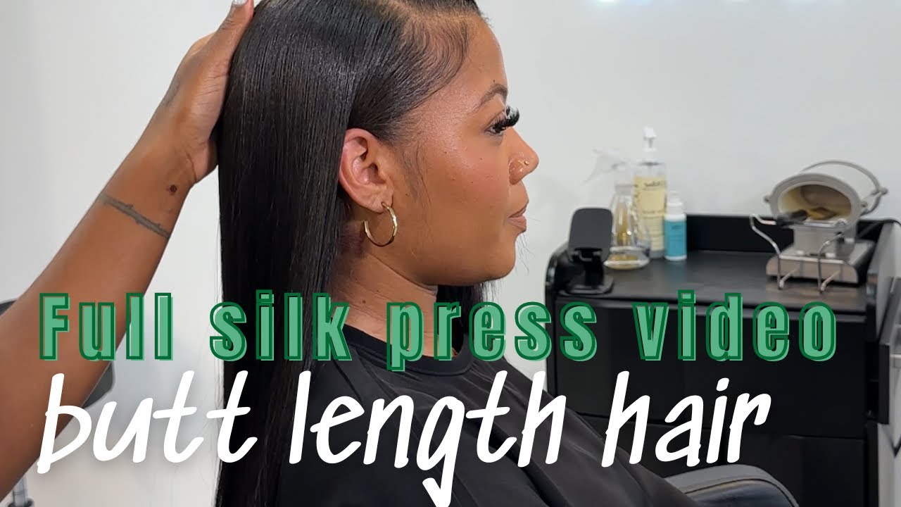 How To Silk Press On Butt Length Hair| Start to Finish | The Best Hair Care Products!
