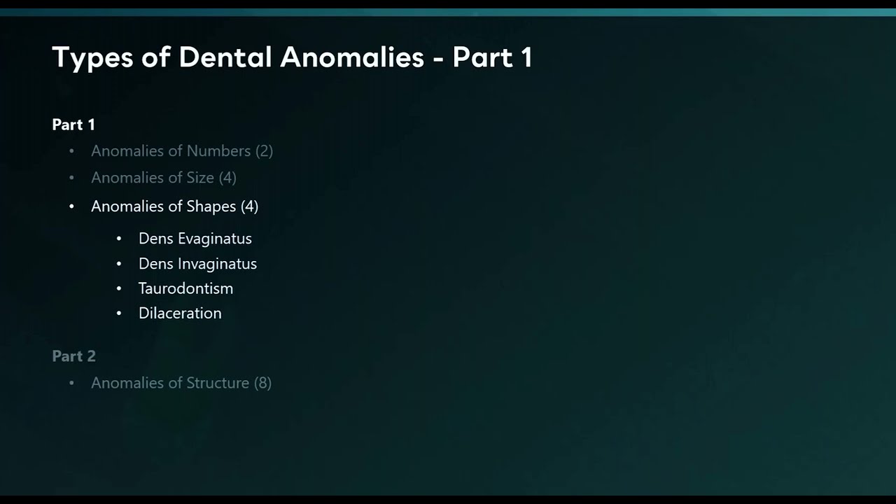 Dental anomalies part 1- Shape