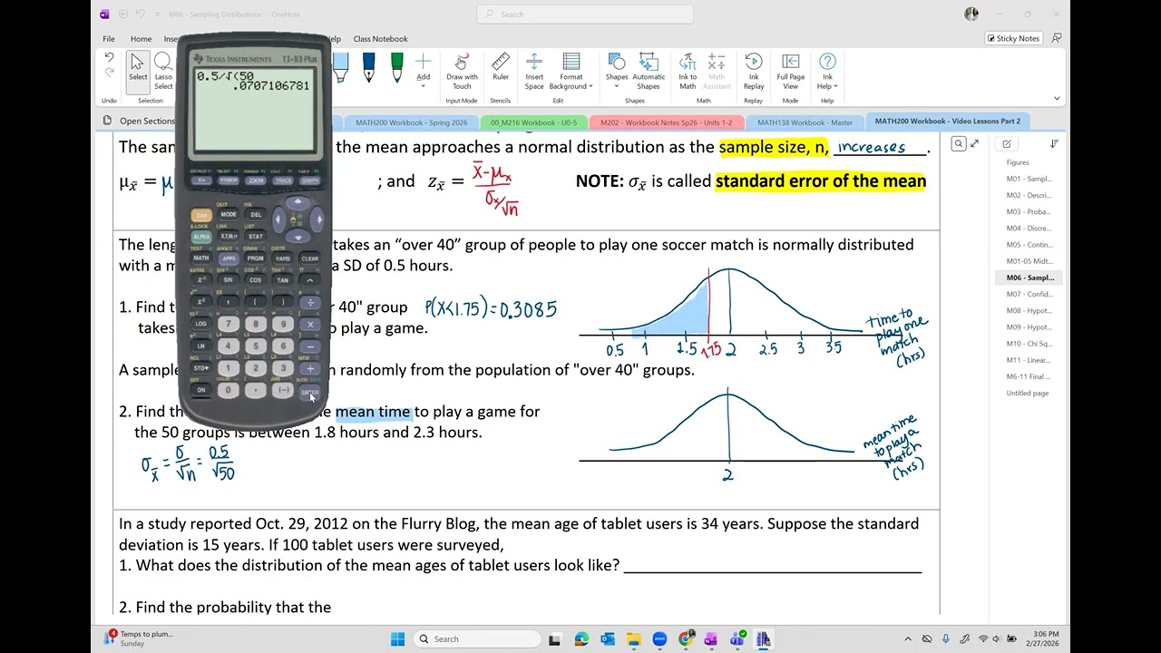 Statistics OER - Section 6-1-b Central Limit Theorem for Sample Means Part B