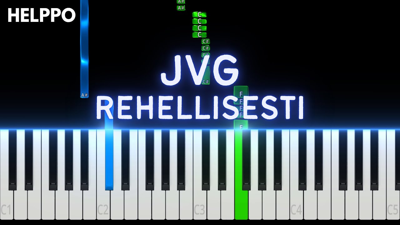 JVG - Rehellisesti (kertosäe) Helppo Piano Tutorial