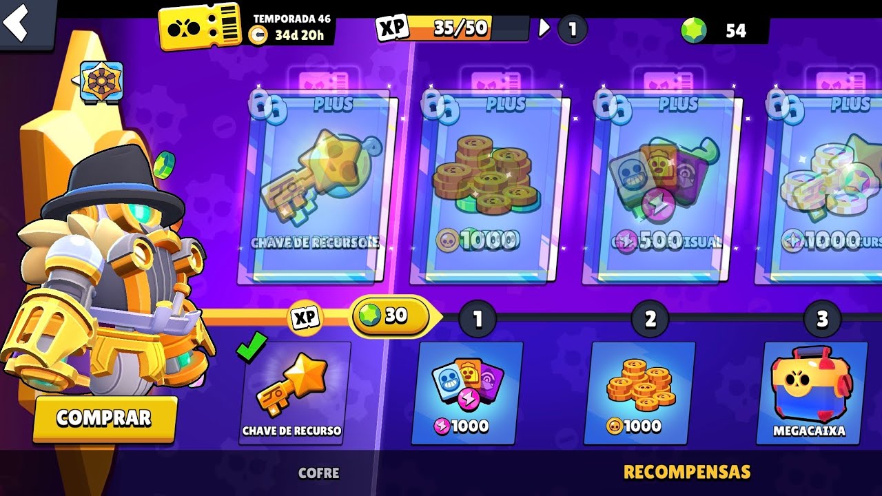 BRAWL STARS #1000 COMEÇOU A TEMPORADA 46: STEAMPUNK DO BRAWL PASS!!