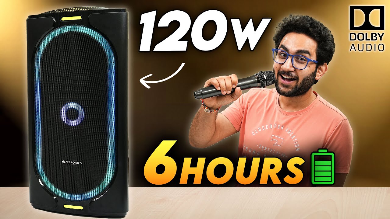 120W Portable Party Speaker BOX - Zebronics Roxor Pro