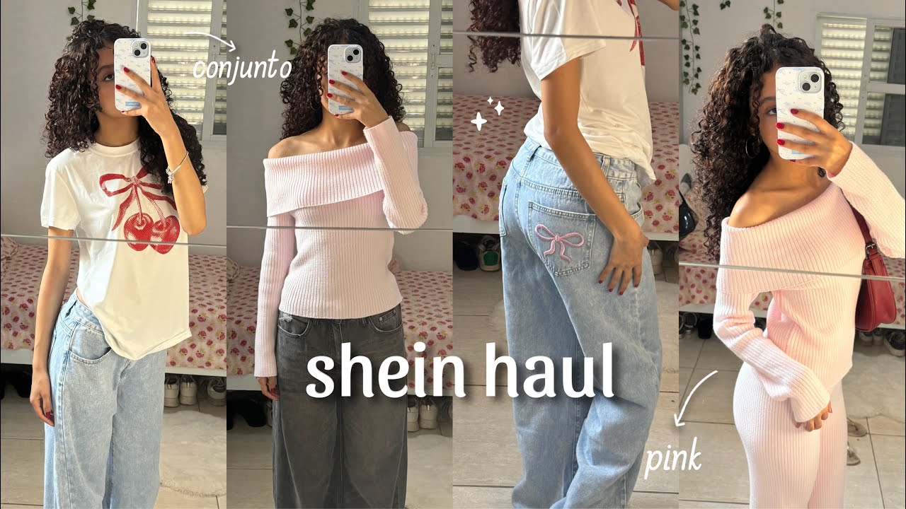 comprinhas da shein: looks rosa & haul de frio *shein haul*