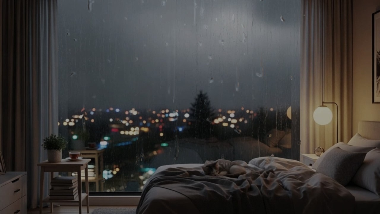 조용히 흐르며 공간을 채우는 비#CalmAmbience#RelaxingRain