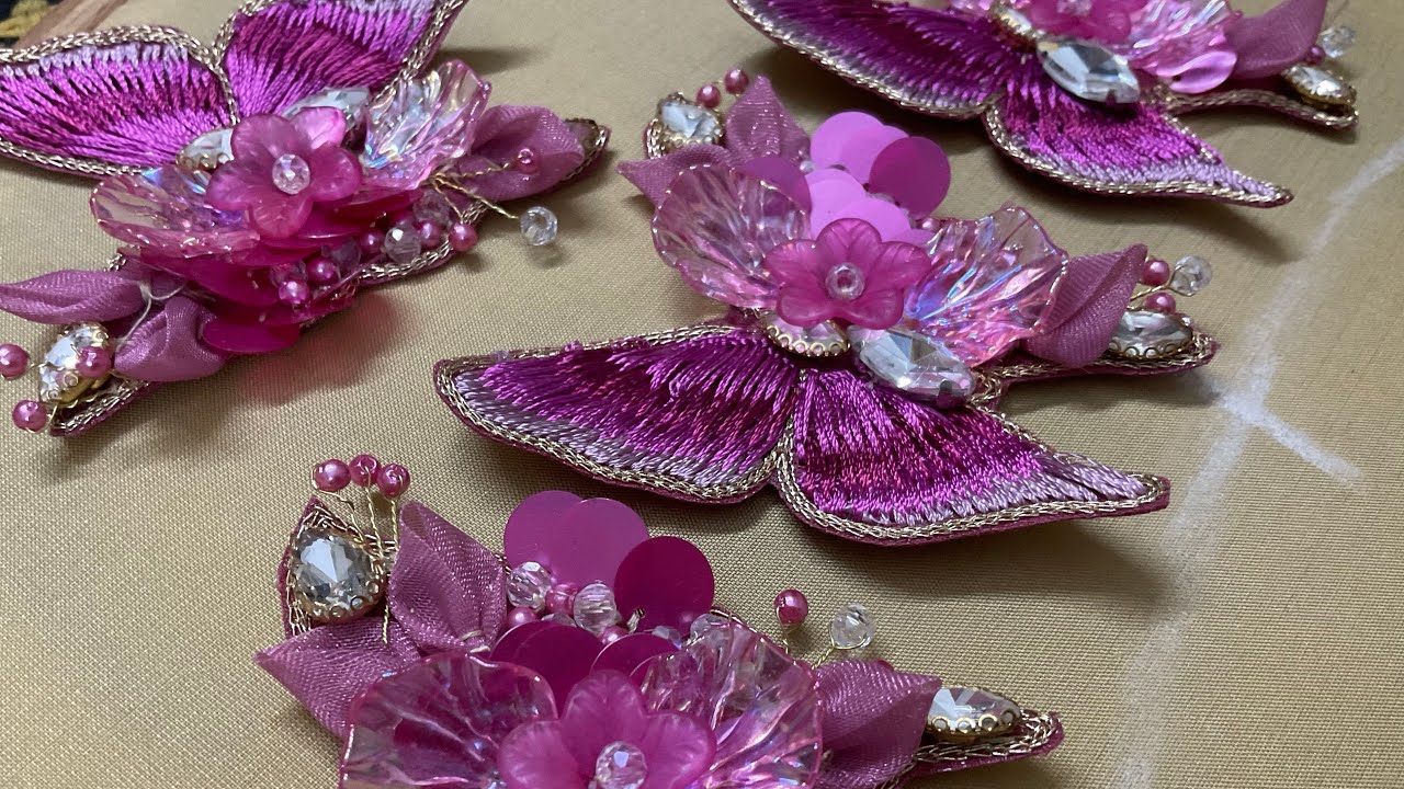 Butterfly brooch embroidery