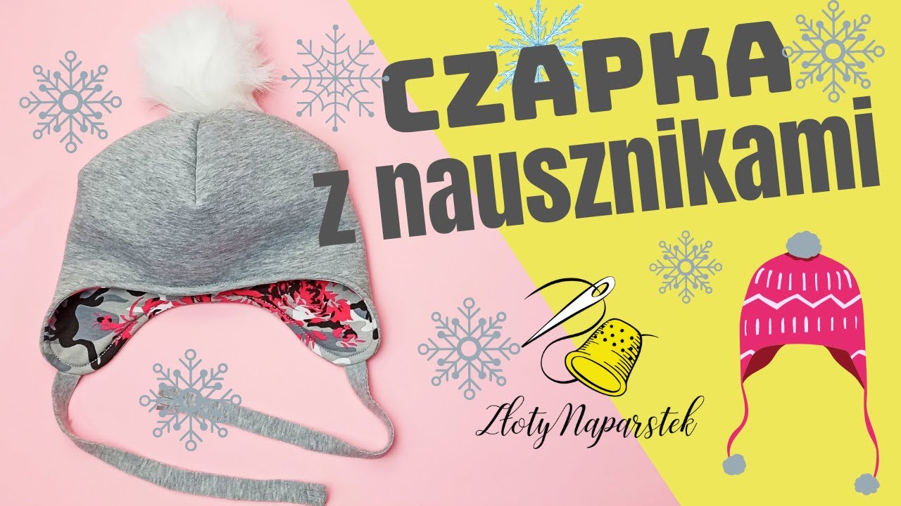 Czapka z nausznikami - pilotka z dzianiny, DIY