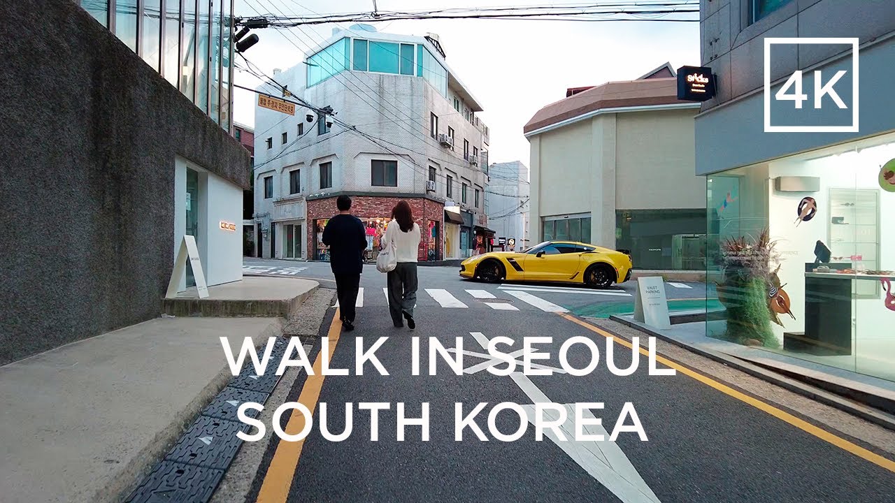 Day walk in Seoul (South Korea) - Sinsa-dong, Gangnam District, Dosan-daero [4k].