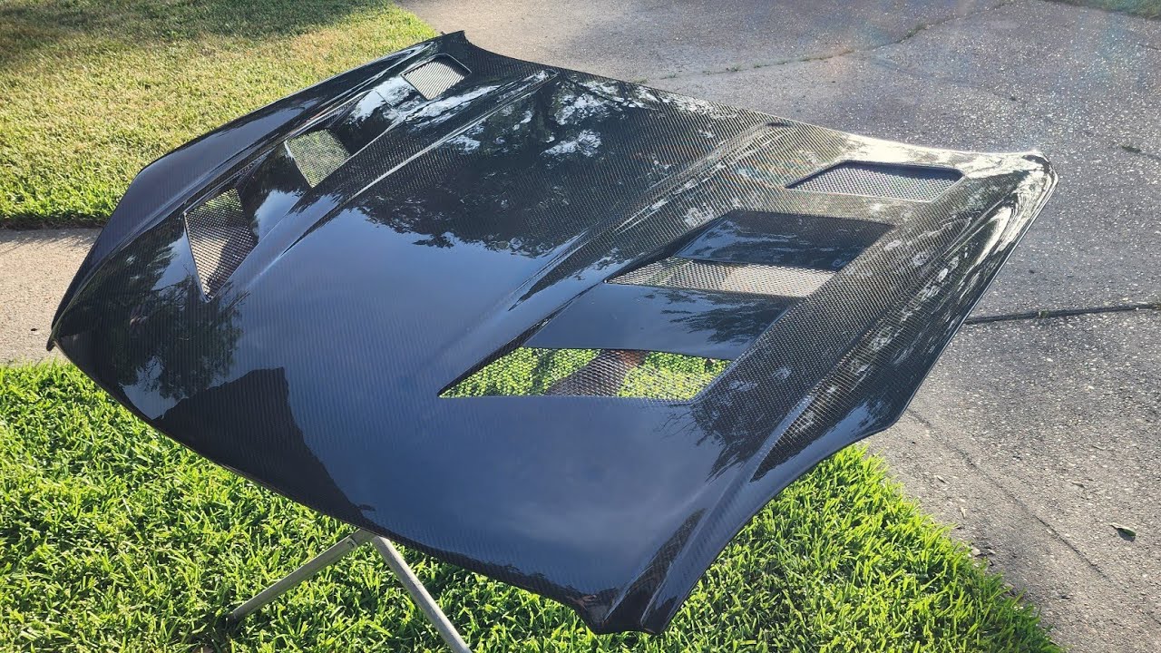 How to Restore Faded Broken Carbon Fiber Vented Hood - G35 Part 3