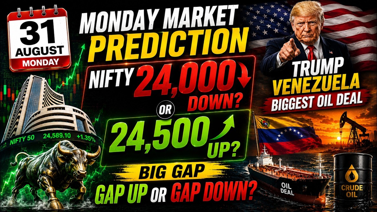 Nifty & Bank Nifty Monday Prediction | 31 August 2026 Market: Gap Up or Gap Down? | Crude Oil