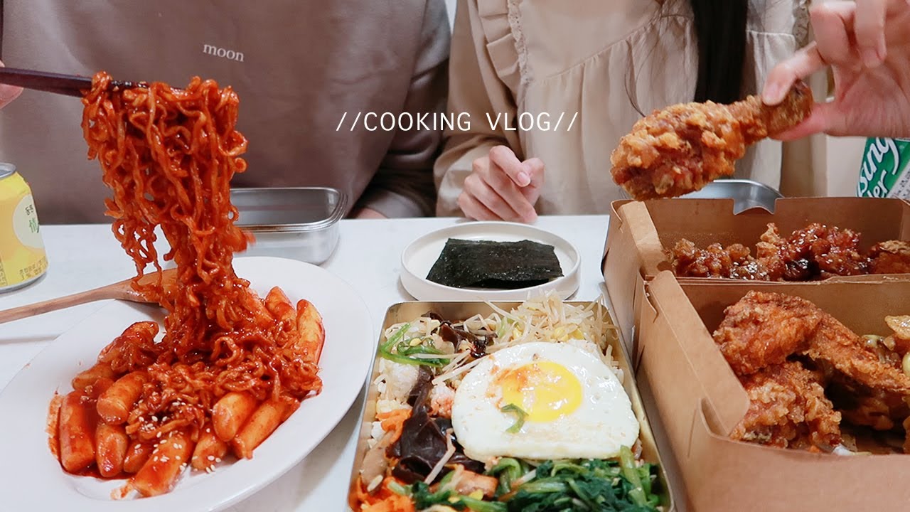 罪惡的一週 Foodvlog ep50😋 韓式炸物大餐/香菇麻油雞飯/團購美食/泰迪熊薯餅/鳳梨蝦球/台式餡餅定食