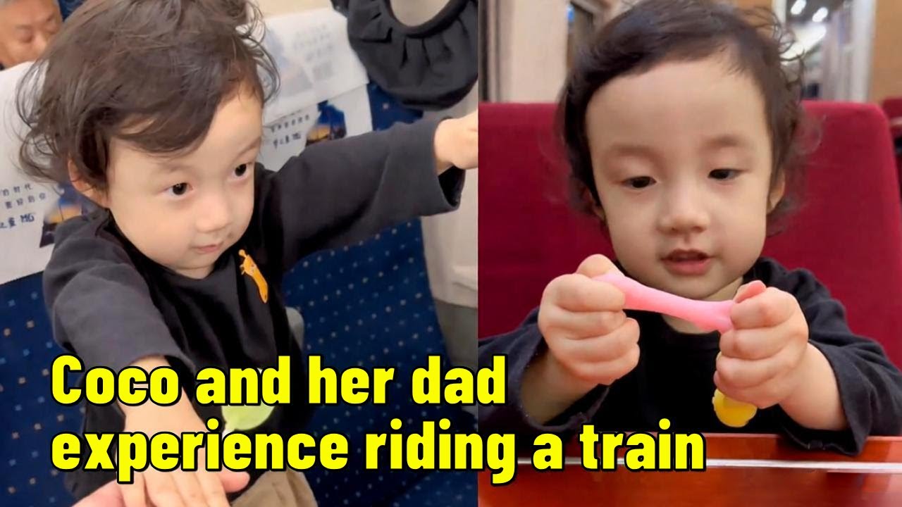 Coco discovered a place to play hide-and-seek on the train and also found some fun dining tables.