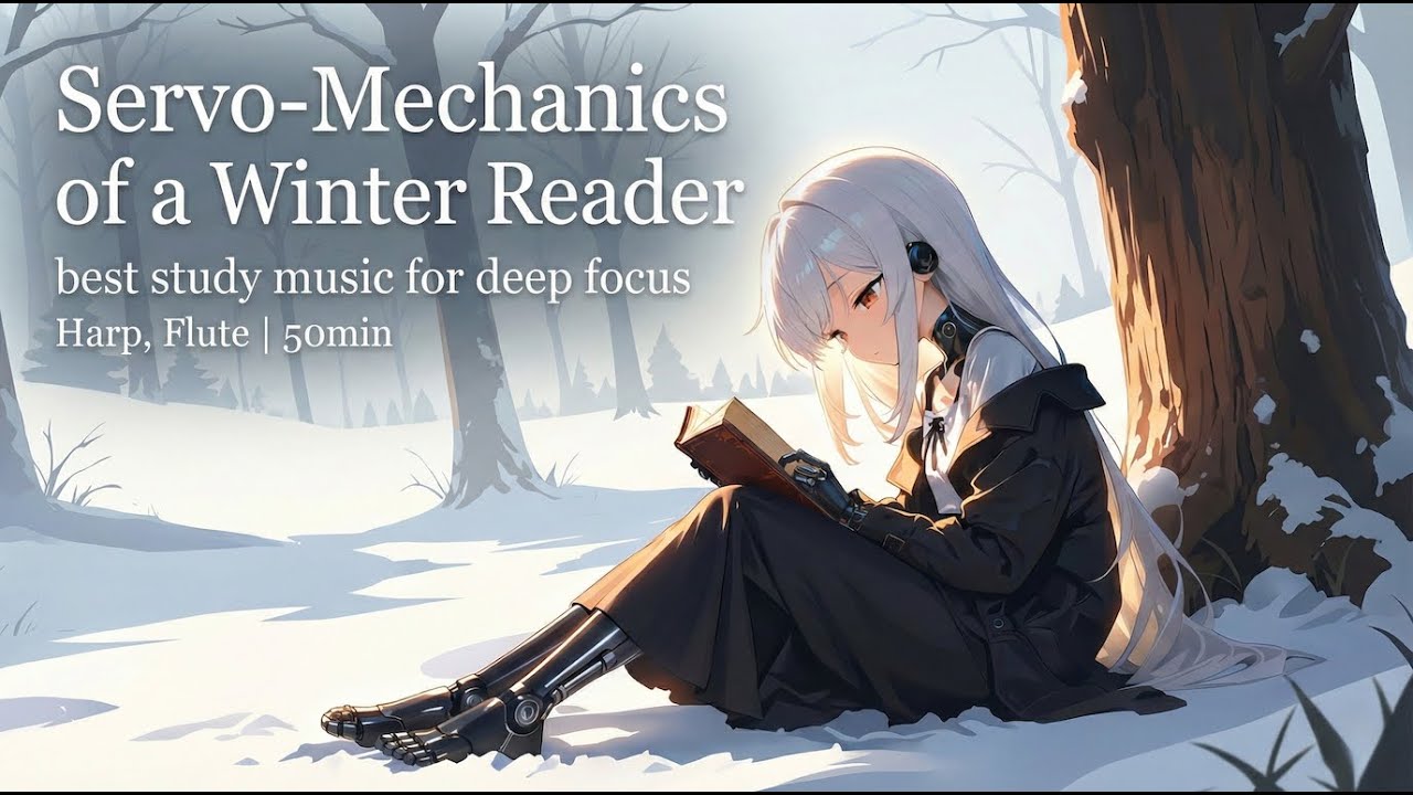 Relaxing Harp & Flute for Deep Focus ❄️ Winter Reading Music [50 min] | 勉強・読書用BGM 冬の静寂