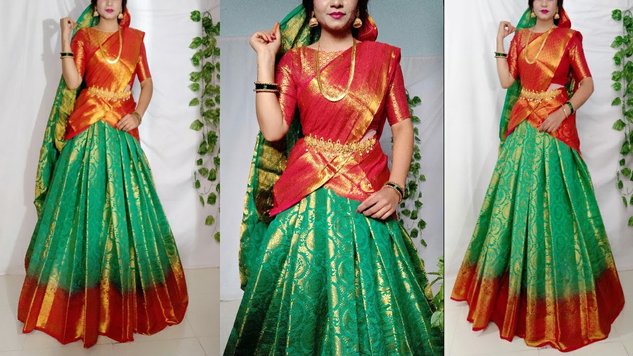 Saree wearing New style/No Cutting, No Stitching Convert Your Saree into Lehanga @Saundaryaa