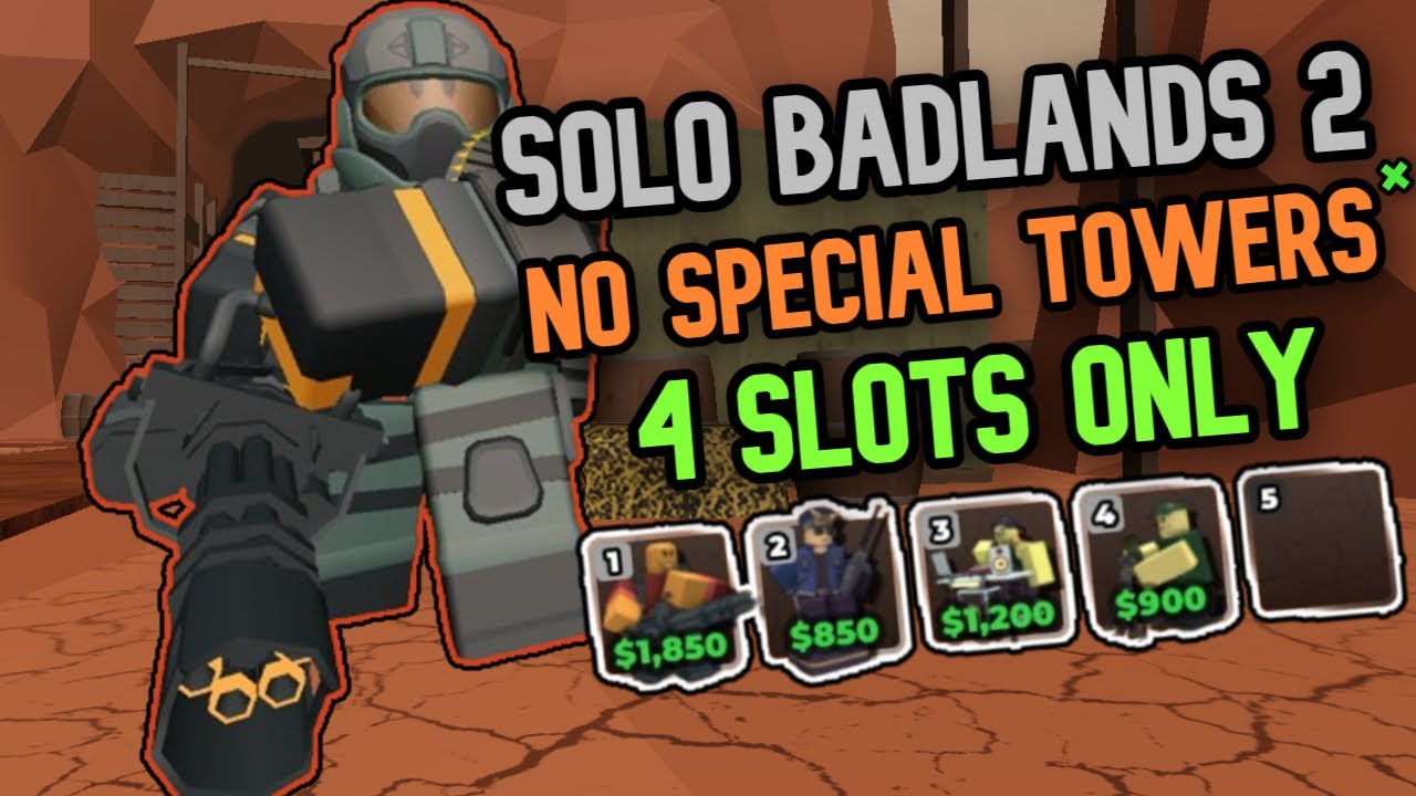 Solo Badlands 2 Triumph WITH ONLY 4 TOWERS SLOTS NST* - Tower Defense Simulator | TDS