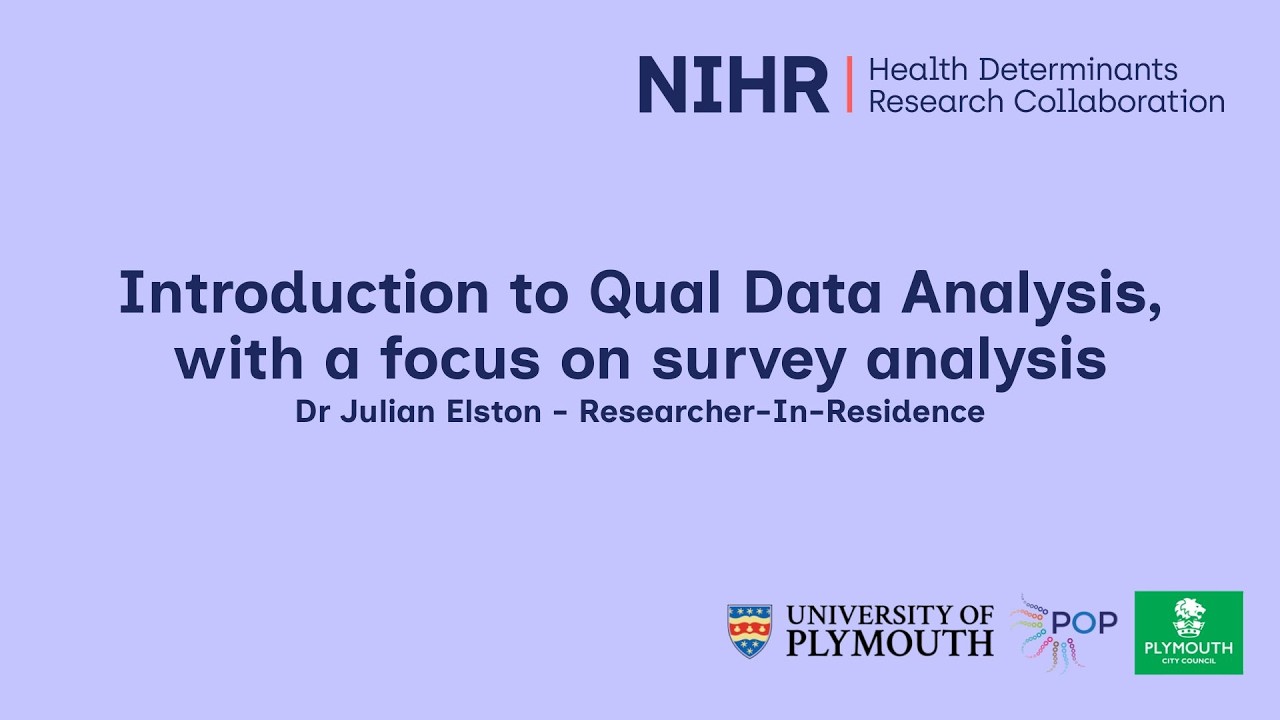Introduction to Qual Data Analysis, with a focus on survey analysis