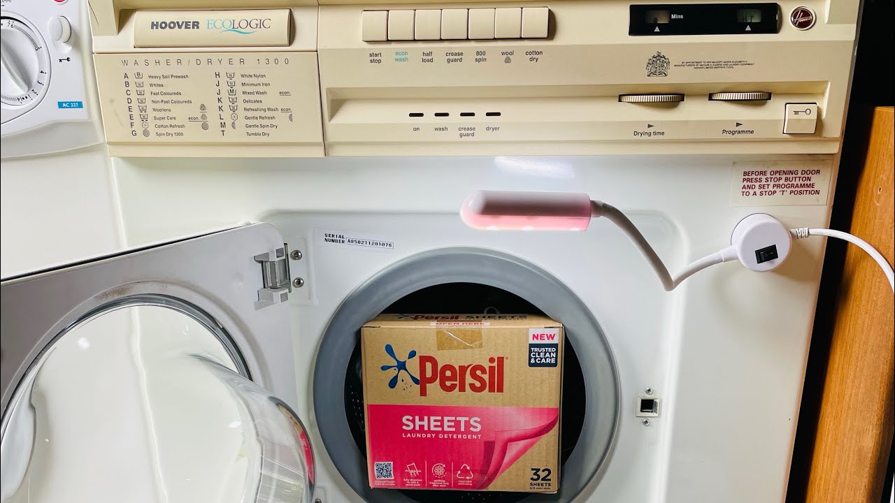 Vintage Hoover EcoLogic 1300, Fast Coloureds 60°c Using New PERSIL SHEETS 🥰