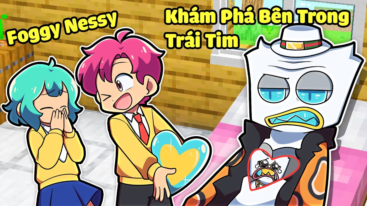 HIHA VÀ YUMMIE KHÁM PHÁ BÊN TRONG TIM CỦA FOGGY NESSY*HIHA MINECRAFT FOGGY NESSY 🥺💵😎