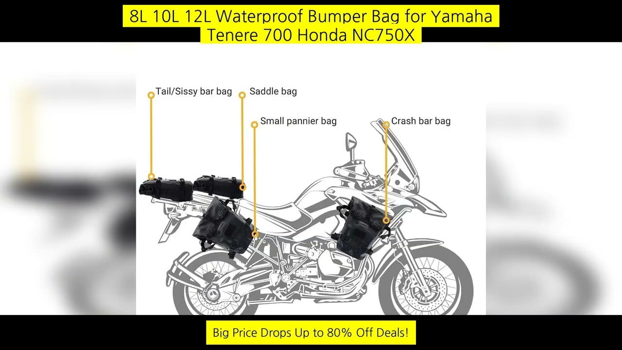 8L 10L 12L Waterproof Bumper Bag For Yamaha Tenere 700 Honda Nc750X Cb500X