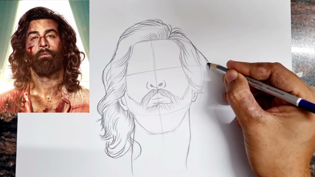 How to draw Ranbir Kapoor Animal Drawing // Animal Ranbir Kapoor Drawing