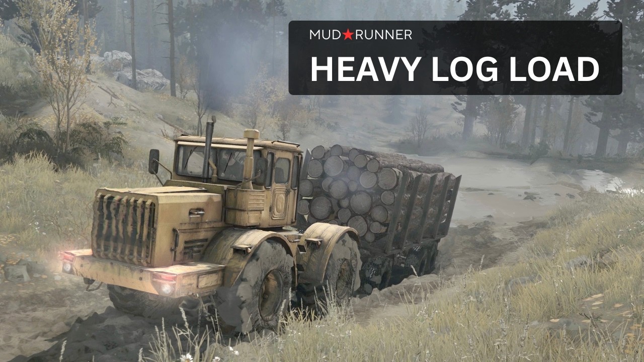 Heavy Log Load Through Deep Mud | MudRunner Gameplay 4K