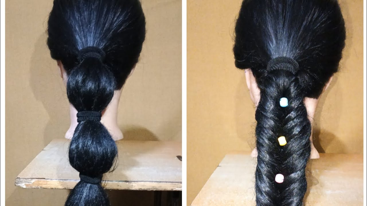Bubble & Fishtail Braid Combo✨💖 | Easy Stylish Hairstyle for Long Hair 💁‍♀️