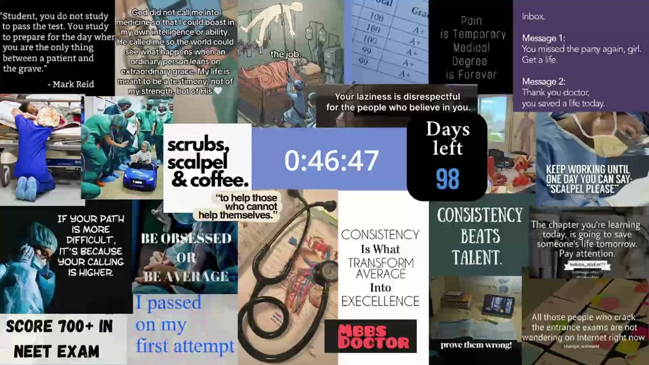 98 Days Left for NEET 2026 | 1 Hour Study Timer (No Music, No Excuses)