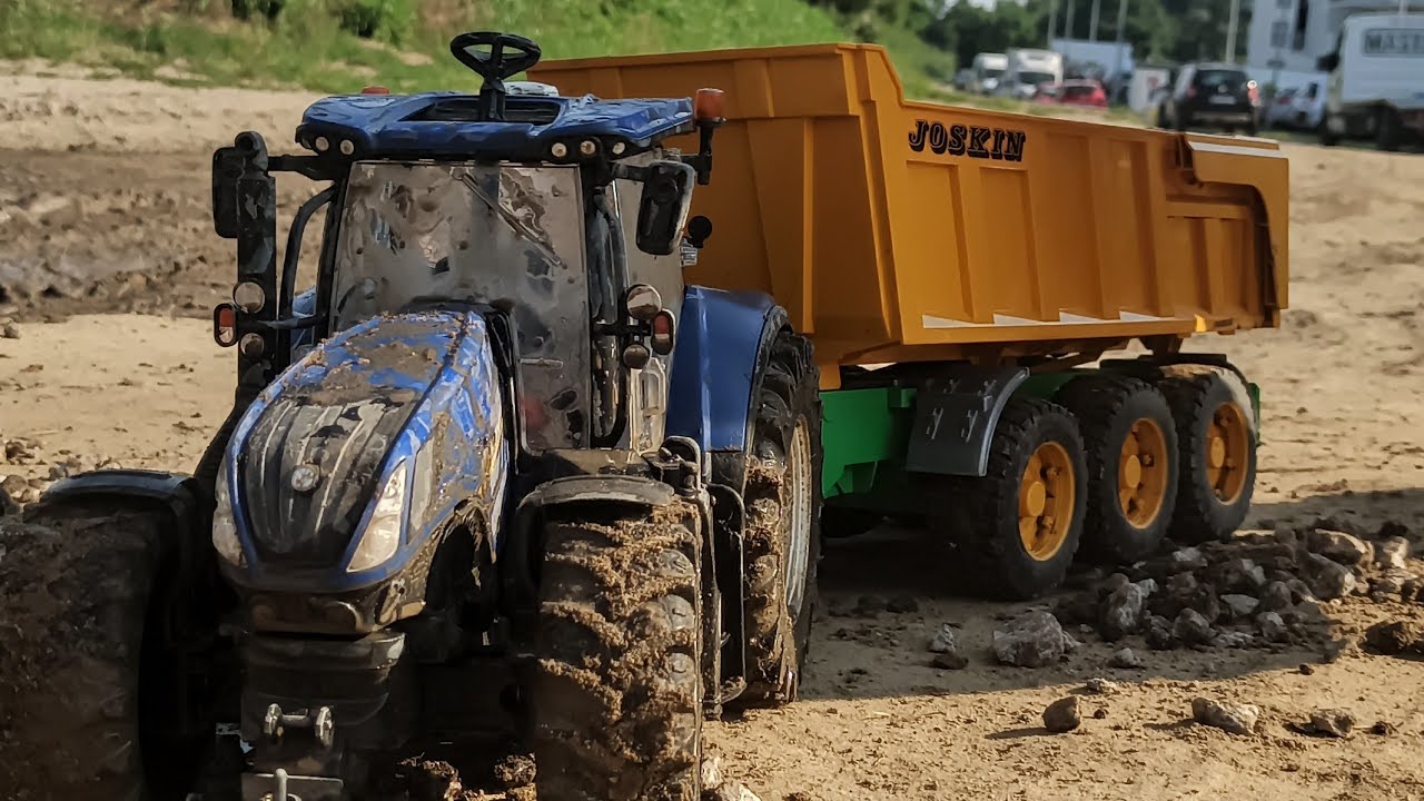 Test Przyczep Bruder kamienie/ Test Bruder trailers rocks New Holland- Joskin, Fliegl, Welger...