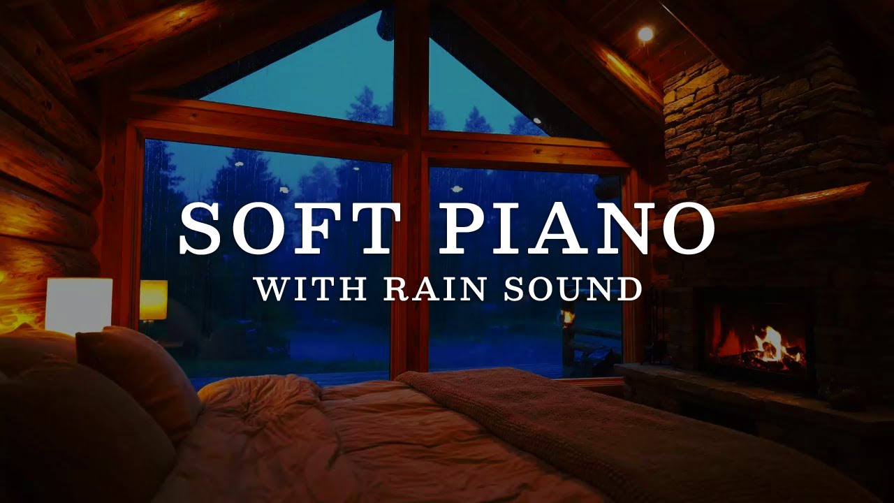 Cozy Bedroom in the Rainy Forest Winter 🌧️🔥Soft Piano for Beat Insomnia, Stress, Healing, Deep Sleep