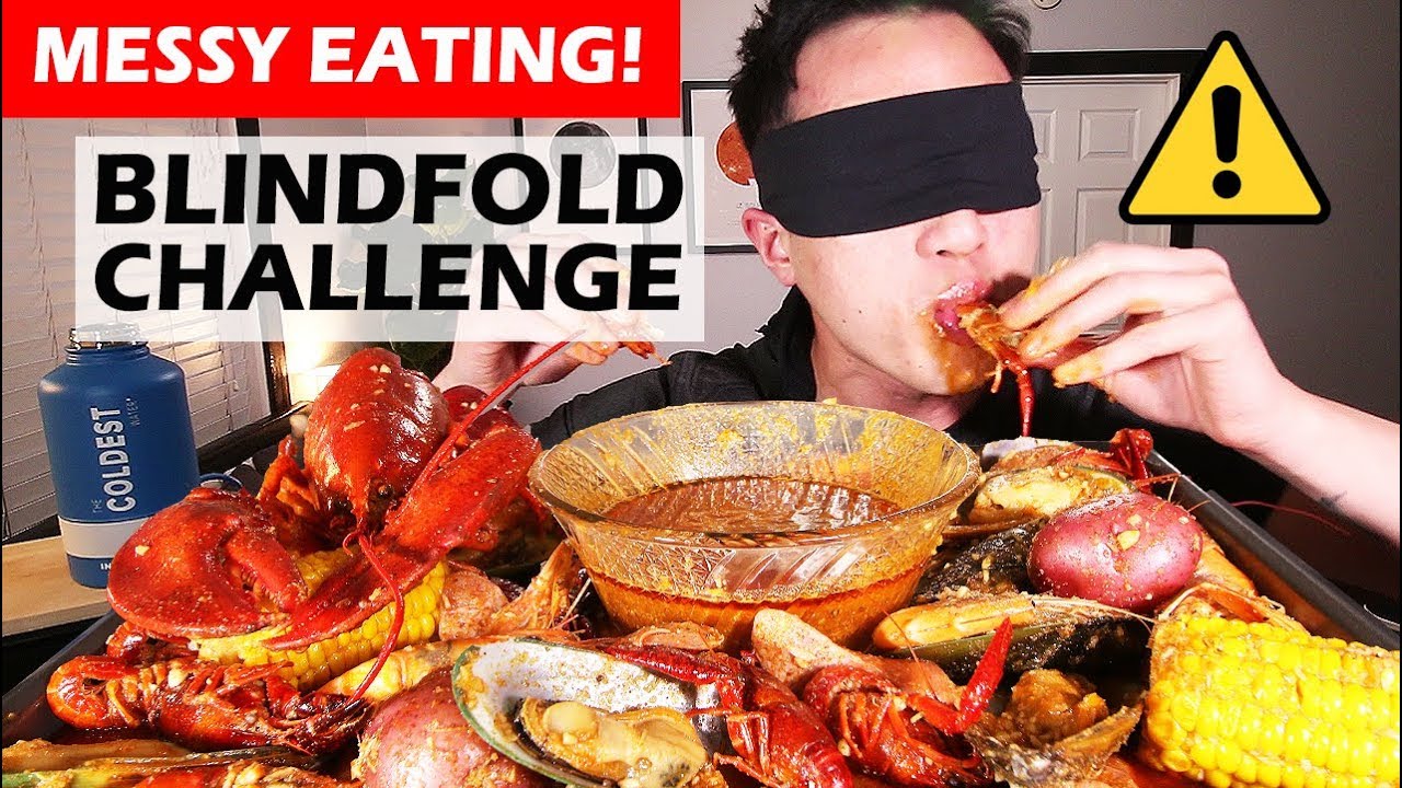 ⚠️ MESSY EATING • 👀 BLINDFOLD❗️ SEAFOOD BOIL CHALLENGE • mukbang • LESS TALKING