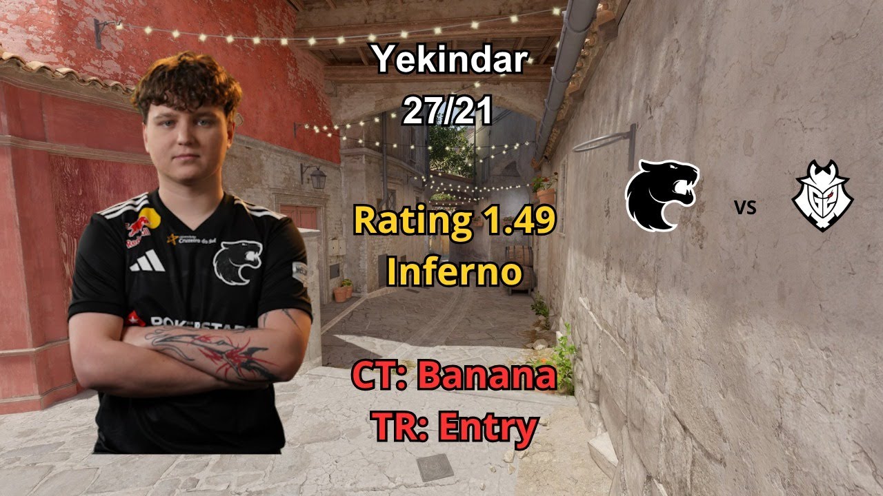 CS2 POV FURIA YEKINDAR (27/21) vs G2 (Inferno) @ IEM Cologne 2025
