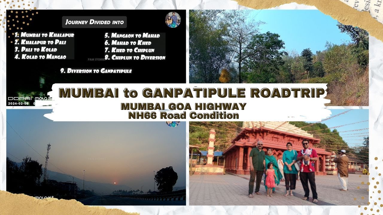Vlog 40 | Mumbai to Ganpatipule by Car Road Trip | Mumbai Goa Highway NH66 Road Condition | Konkan