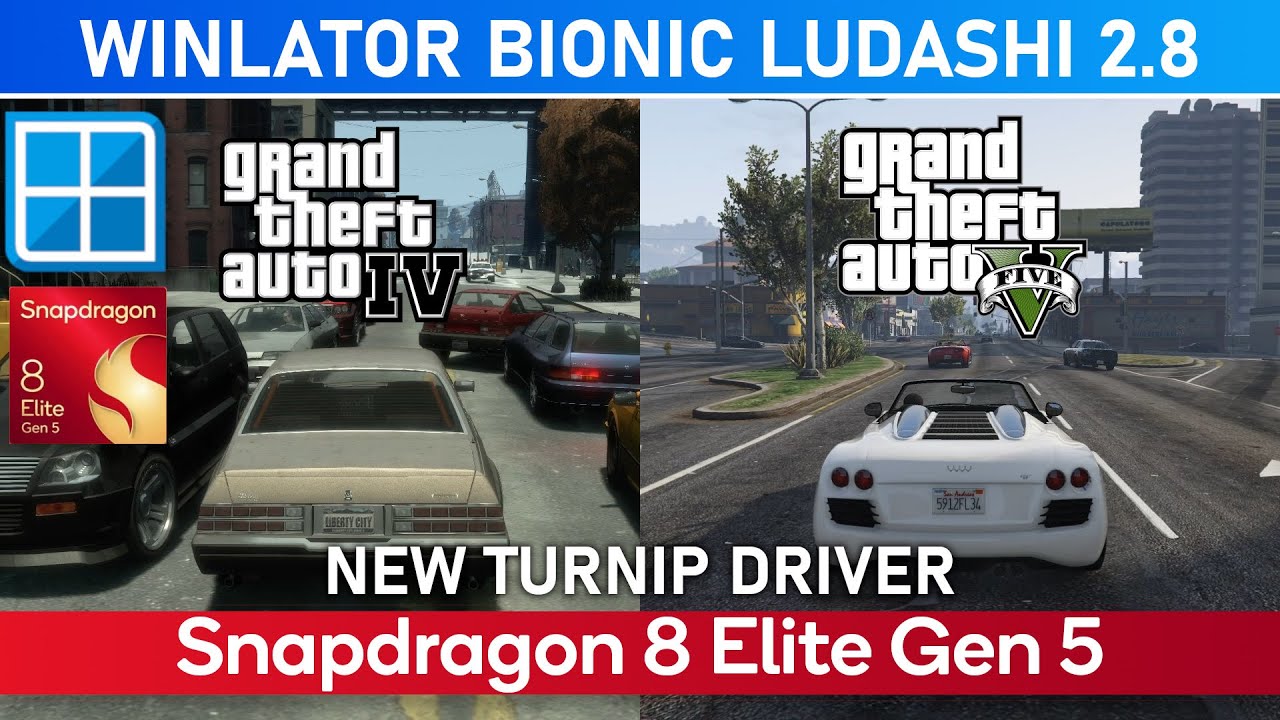 Winlator Bionic Ludashi - GTA 4 и GTA 5 | Snapdragon 8 Elite Gen 5 | IQOO 15