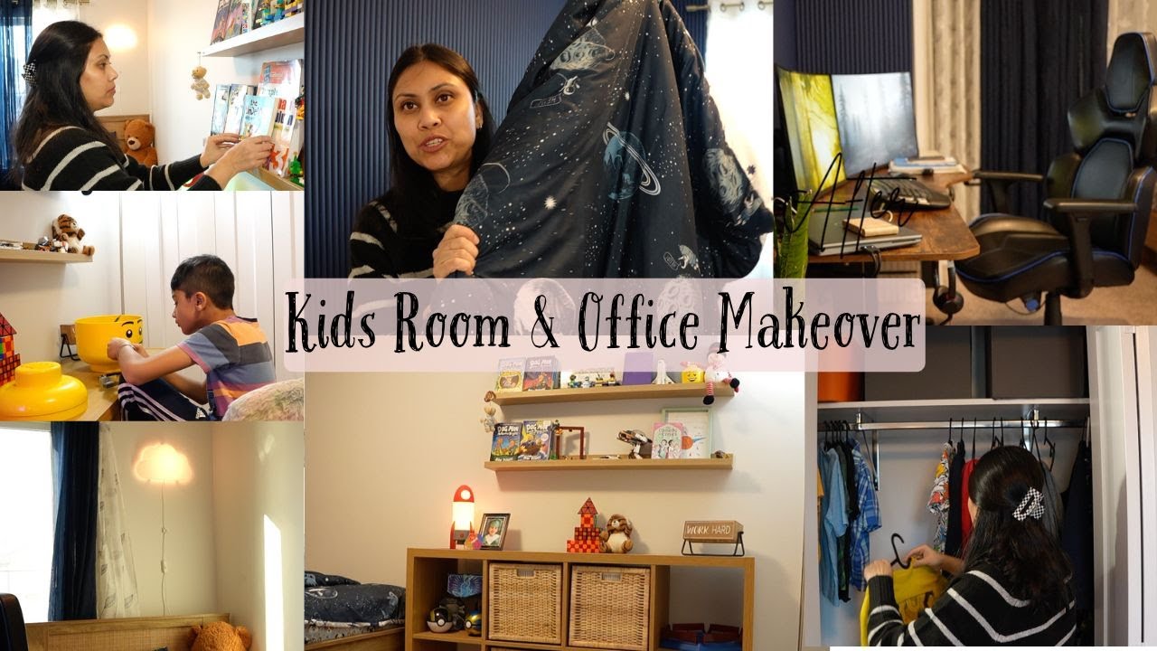 Kids Room and Office Makeover - Renovating a shared space - Bedroom + Office - Kids room Tour