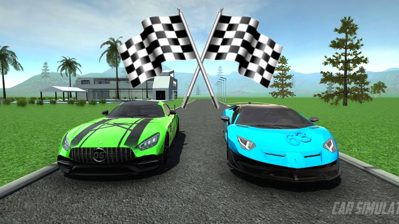 Car race Lamborghini Vs AMG Drag race Car simulator 2