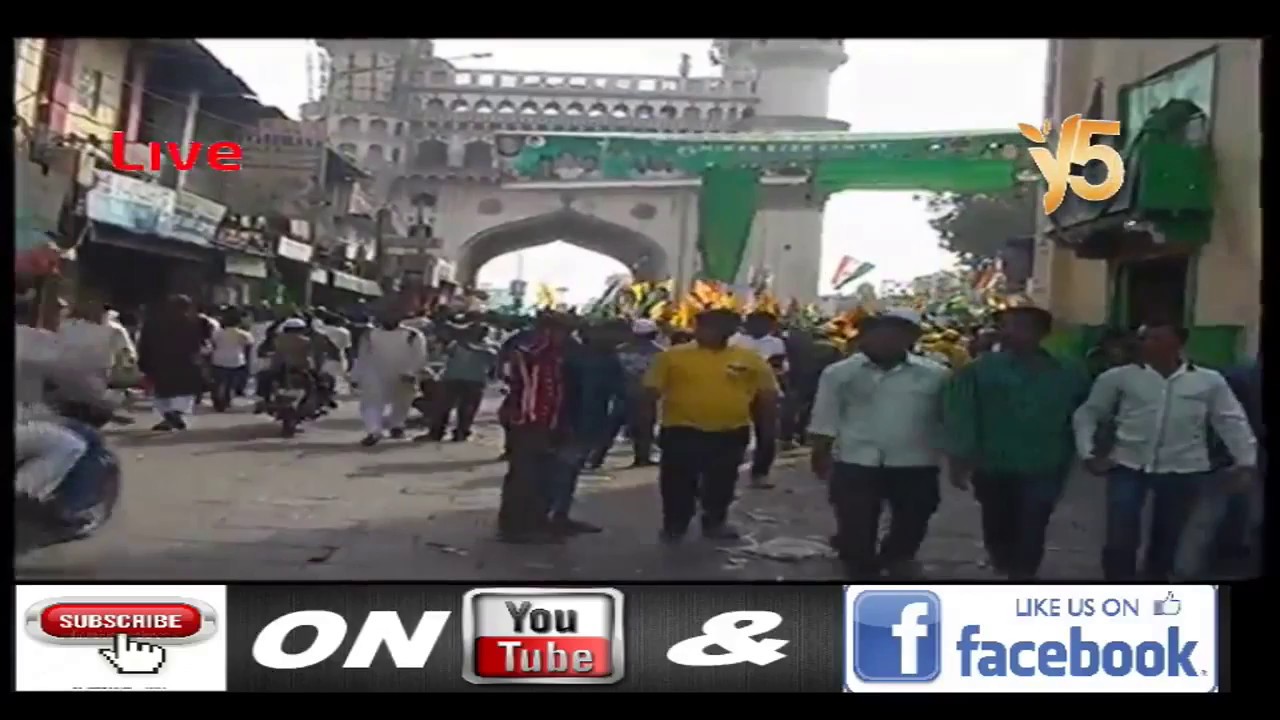 live Milad un Nabi juloos from Old city | Hyderabad 2017