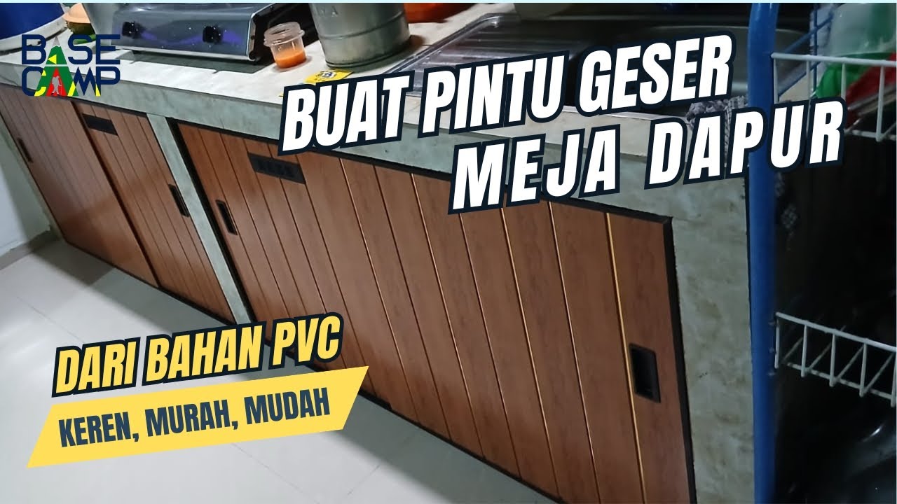 KEREN....MUDAH...MURAH.  BUAT PINTU GESER MEJA DAPUR DARI BAHAN PVC