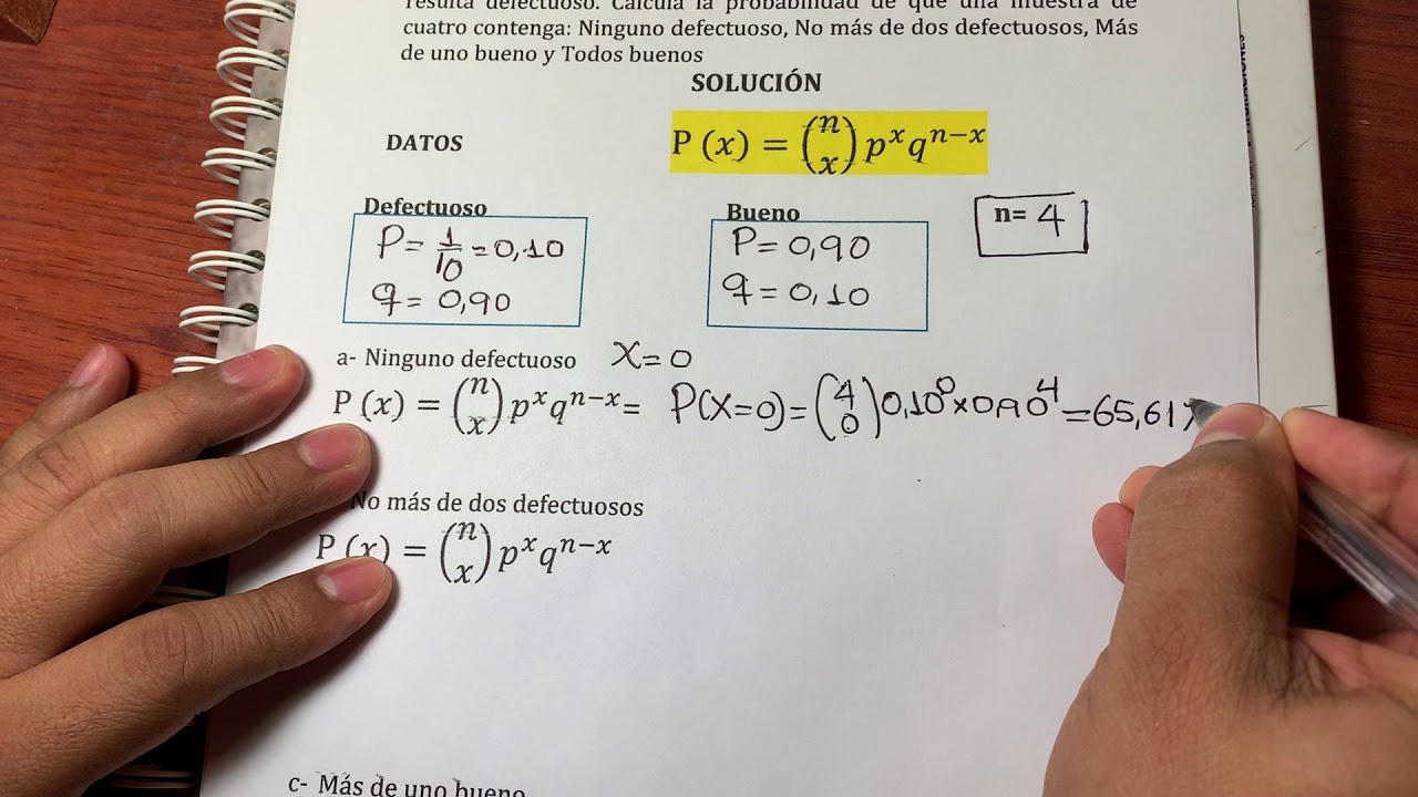 Distribuci&oacute;n Binomial Ejercicio.