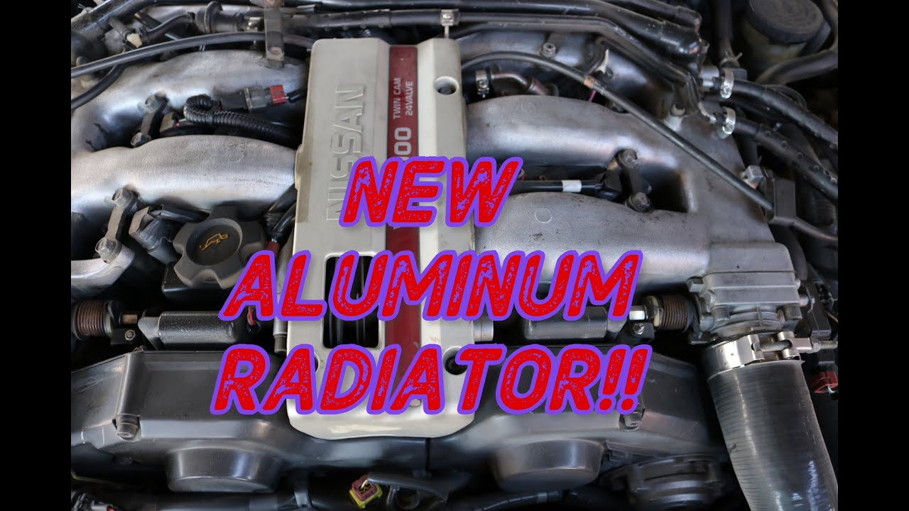 1990 300zx twin turbo Radiator install! New Aluminum Radiator!