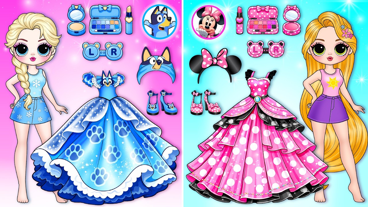 Disney Princess Glow Up in Bluey and Minnie Mouse Fashion
