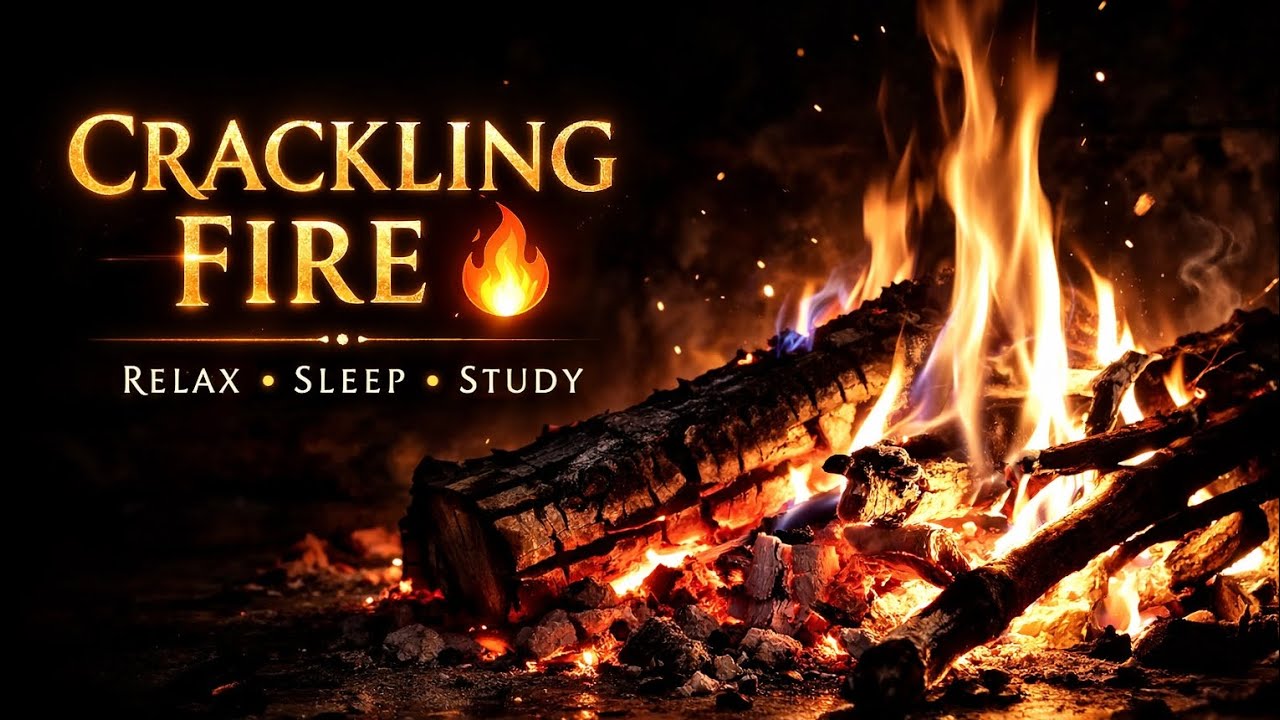 4 Hours Fireplace Crackling 🔥 Cozy Fire Sounds for Sleep, Study & Relaxation (4K)