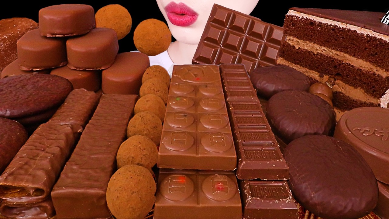 ASMR MUKBANG｜CHOCOLATE PARTY *ICE CREAM, MOCHI, CAKE, MILKA, TICO 초콜릿 파티 *두바이 찰떡파이 두쫀쿠 아이스크림 초코과자 먹방