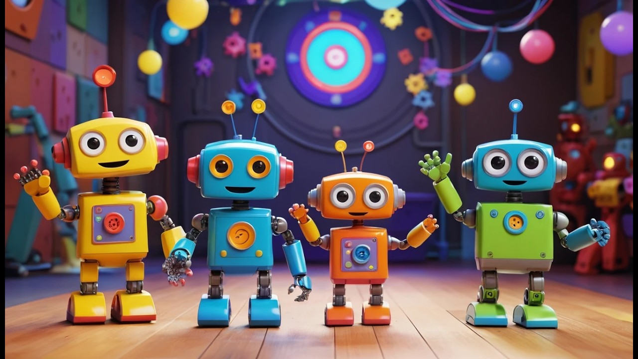 Seven Little Robots Whirr Whirr Whirr 🤖 | Fun STEM Song & Counting Rhyme