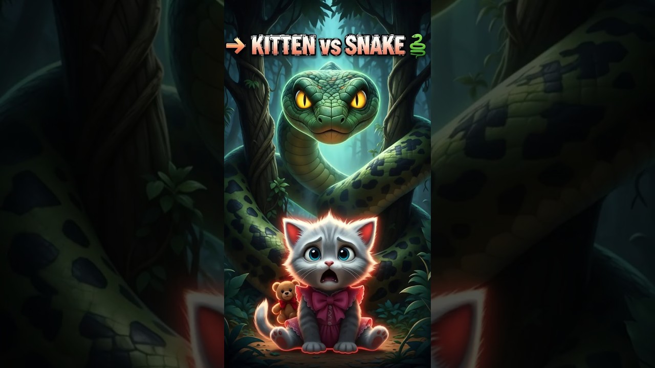 🐱 Kitten Faces Anaconda To Cure Papa Cat with Magic Herb 