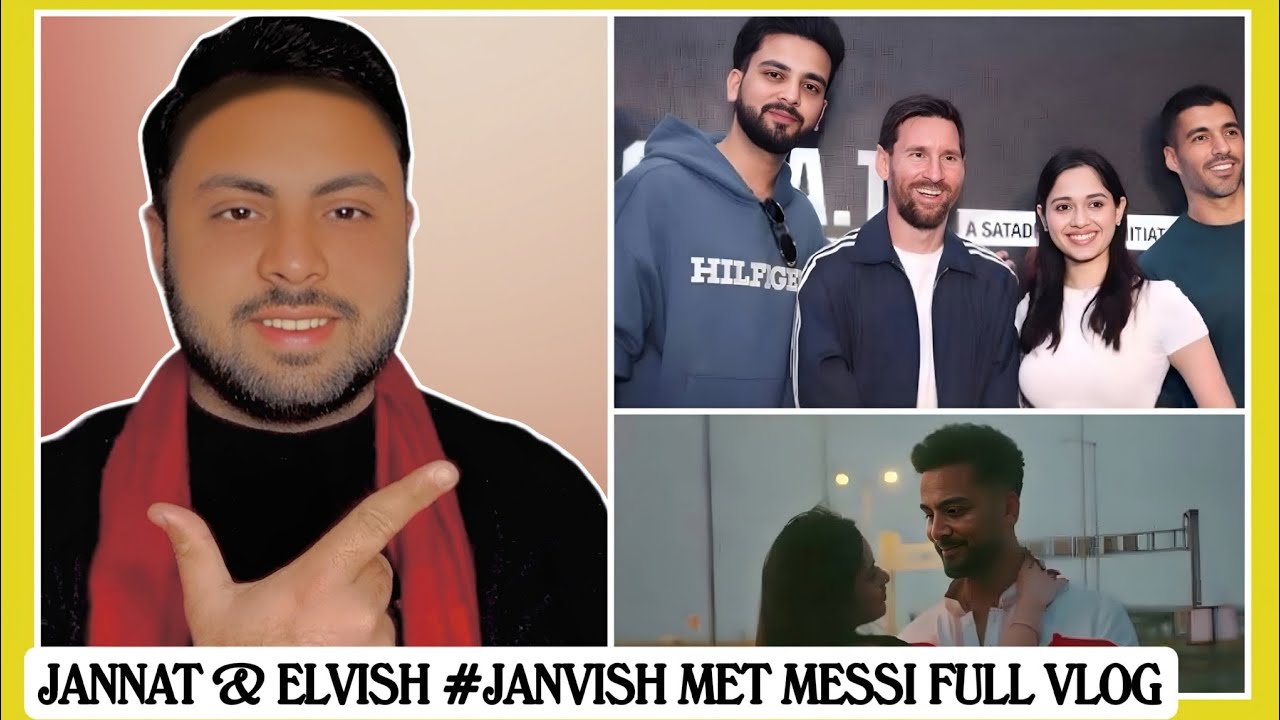 JANNAT & ELVISH MET MESSI | PAKISTANI REACTION ON #JANVISH TOGETHER VLOG | CUTE INTERACTIONS ❤️