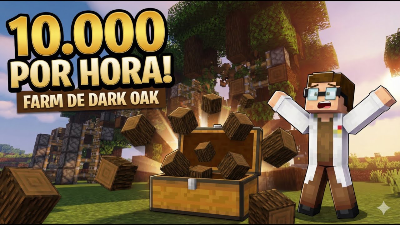 NUNCA MAIS Corte Madeira na Mão! Farm de Dark Oak (10.000/h)