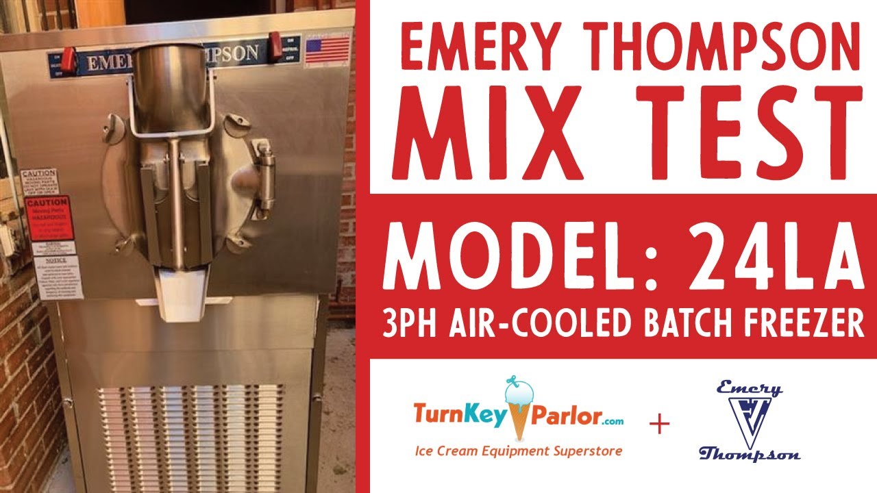 24LA Emery Thompson Batch Freezer Ice Cream Mix Test