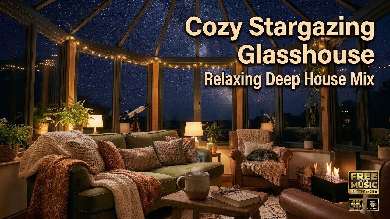 🌌 Relaxing Deep House | Cozy Stargazing in a Glasshouse ☕ Cozy Sync
