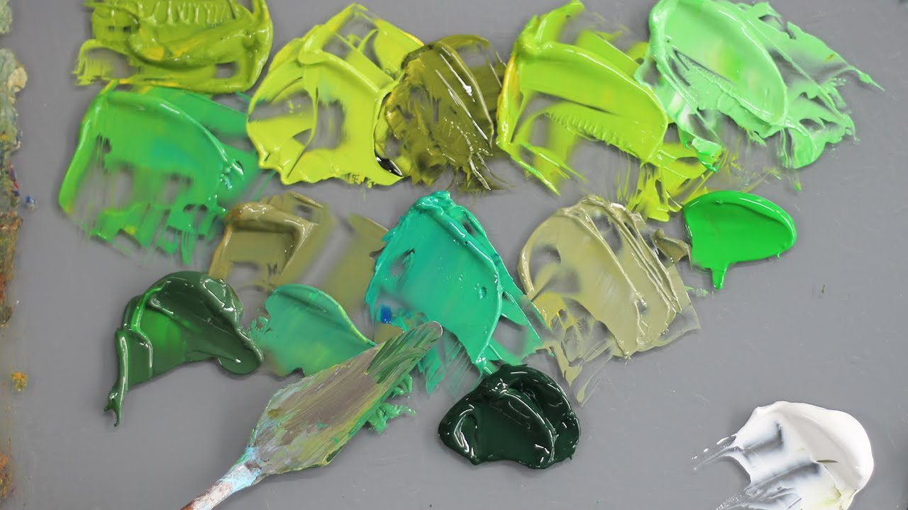 Groen mengen. Schilderen met acrylverf voor beginners.