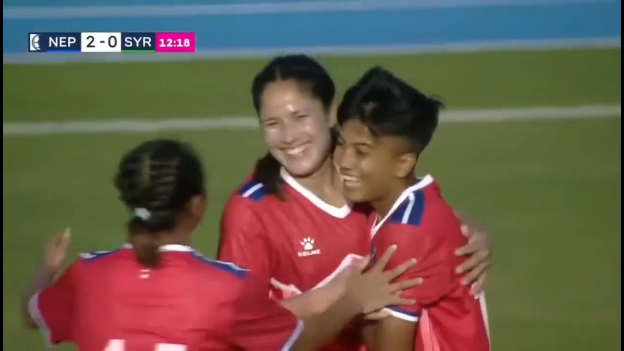 Anita Basnet scores direct goal from corner against Syria 😱😱😱||waff women's championship #viral